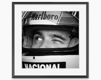 Poster di Ayrton Senna, stampe fotografiche, Ayrton Senna, stampe di moda, poster vintage, arte murale di Formula 1, arte murale di qualità museale, Formula 1