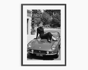 Audrey Hepburn, stampe fotografiche, poster Ferrari, stampe retrò, poster vintage, arte murale in bianco e nero, arte murale di qualità museale
