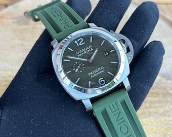 Men's Luminor Style Automatic Watch | Stainless Steel Diver, Japanese Movement