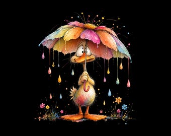 Whimsical Duck PNG Bundle, Funny Duck Watercolor Clipart, Cute Easter Duck Designs, 16 PNG