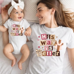 His Way is Better PNG、キリスト教Tシャツデザイン、信仰に基づくパッチワークデザイン、イエスの十字架シャツ、宗教シャツファイル、Cricutカットファイル