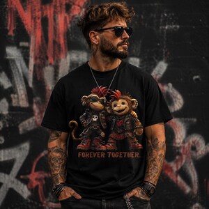 Punch Monkey PNG Printable Sublimation File Download, Rock Shirt, Punk Rock