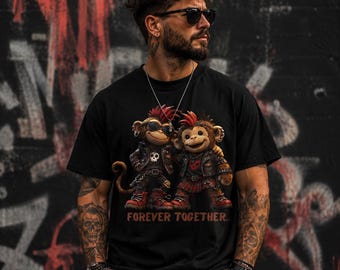 Punch Monkey PNG Printable Sublimation File Download, Rock Shirt, Punk Rock