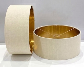 Handmade new cream linen fabric drum lamp shade pendant light lamp shade all purpose tables and ceilings all sizes shapes available