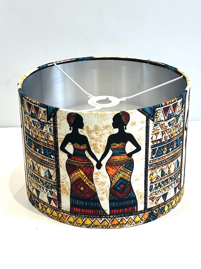 Bespoke Handmade by Order African Tribal Women Standing Pattern Drum ...