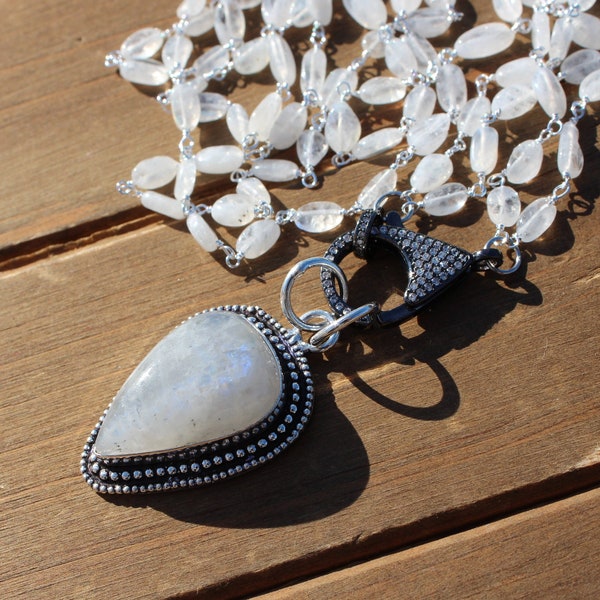Charming Moonstone Necklace, Double Row, Jewelry for Her, Knottedup