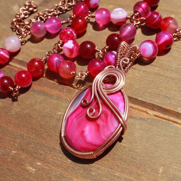 Necklace Vanno Hot Pink - Elk main image 1