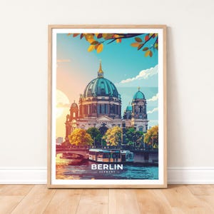 Berlin Germany Poster - Fernsehturm TV Tower Wall Art - Berlin Cityscape Print - Modern German Decor - Minimalist Europe Travel Gallery Gift
