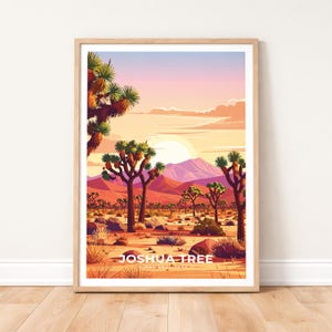 Joshua Tree National Park Poster - California Desert Wall Art - Mojave Landscape Print - Minimalist Retro Nature Decor - Adventure Gift