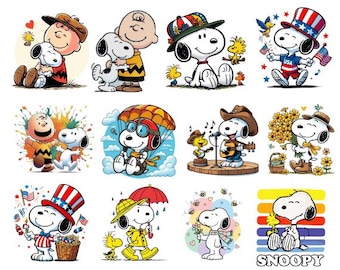 Pacchetto SVG PNG di Snoopy Dog, Clipart dei cartoni animati (download digitale)