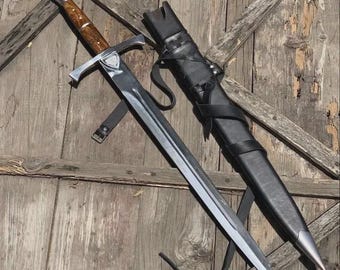 Handcrafted Elven Sword, Vine Engraved Blade, Medieval Fantasy Sword, Viking Gifts