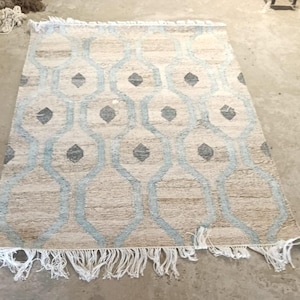 Multi Sizes Vintage Inspired Kilim Rug | Handwoven Hemp Cotton Flatweave | Eco-Friendly Southwestern & Moroccan Design | Natural Decor