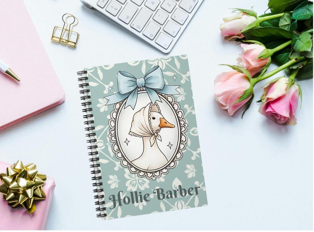Notebook Goose Personalized Cottage Core Goose Journal Spiral Notebook Vintage Style ...