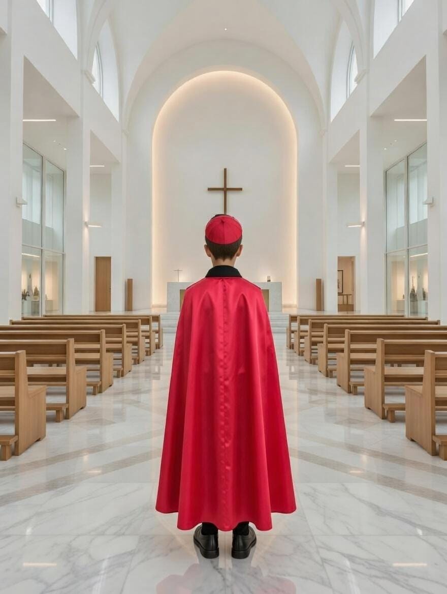 Red Cape & Black Robe – Catholic Church Outfit – Renaissance Clergy ...