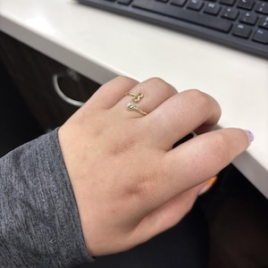 Heart Initial Ring Women, Adjustable Letter Ring A-Z, 14K Gold Plated Stackable Rings, Mother's Day Birthday Gift, Teen Girl Jewelry