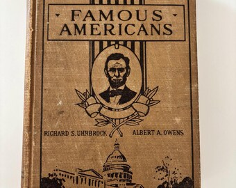 Vintage Famous Americans Book 1926 Bobbs Merrill Lincoln omslag Americana Decor