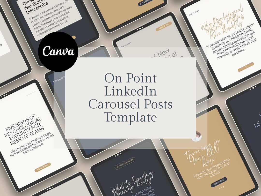 On Point Linkedin Carousel Canva Templates | Business Coach Content Kit ...