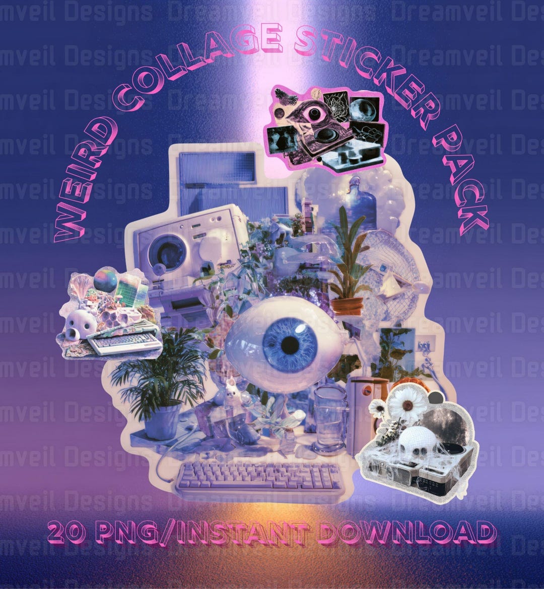 Weirdcore Collage Sticker Kit, Surreal Dreamcore Clipart, Indie ...