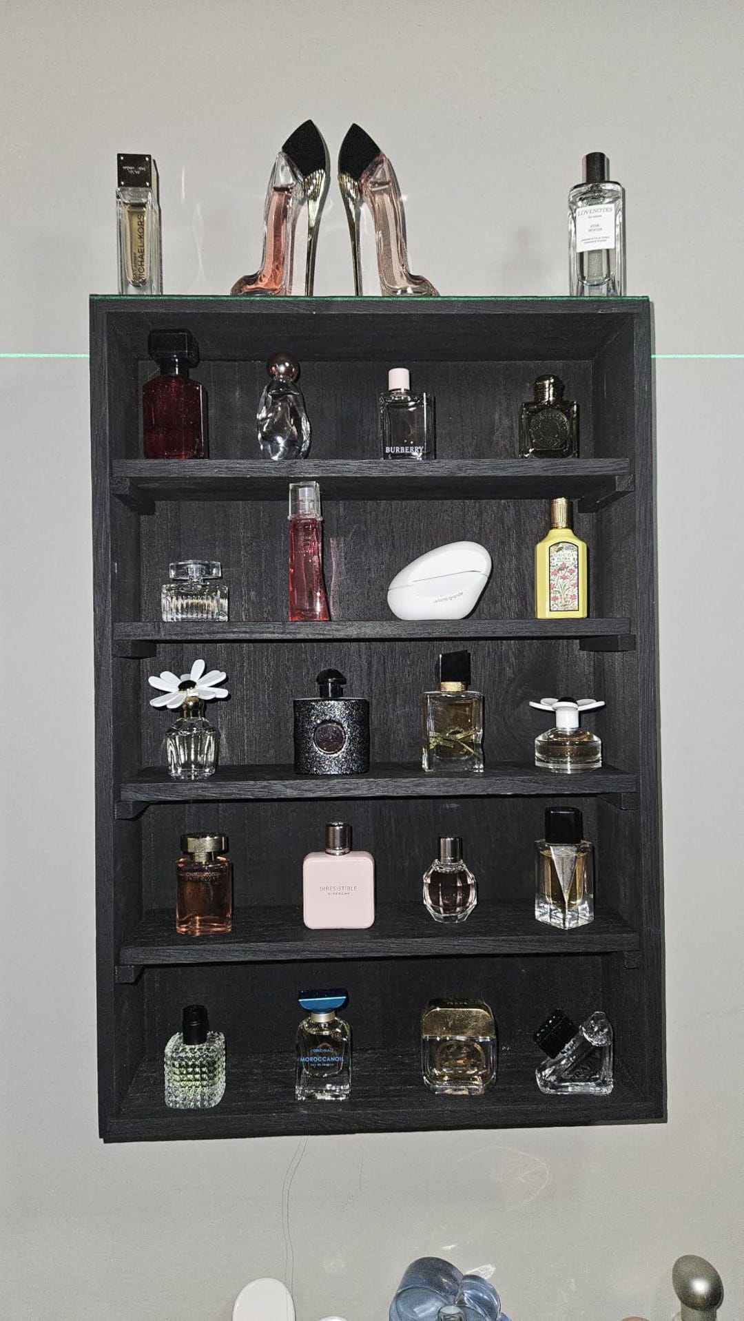 Mounted Display Shelf Racks Wooden Wall-mounted Display Shelves Rack, 5 Adjustable Shelves for ...