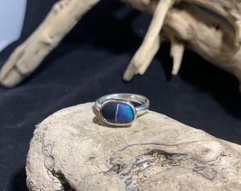 Sterling Silver Black Opal Ring