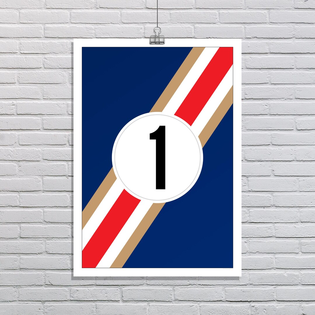 Number One Racing Print Racing Stripe Number 1 Poster | Fine Art Poster | Rothmans Inspired - Etsy