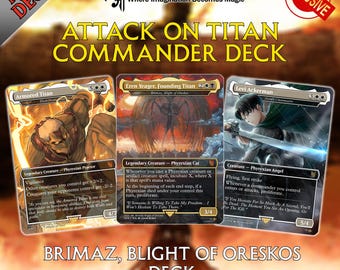 Baraja EDH de Ataque a los Titanes / Baraja personalizada de 100 cartas de Brimaz, Titanes Pirexianos