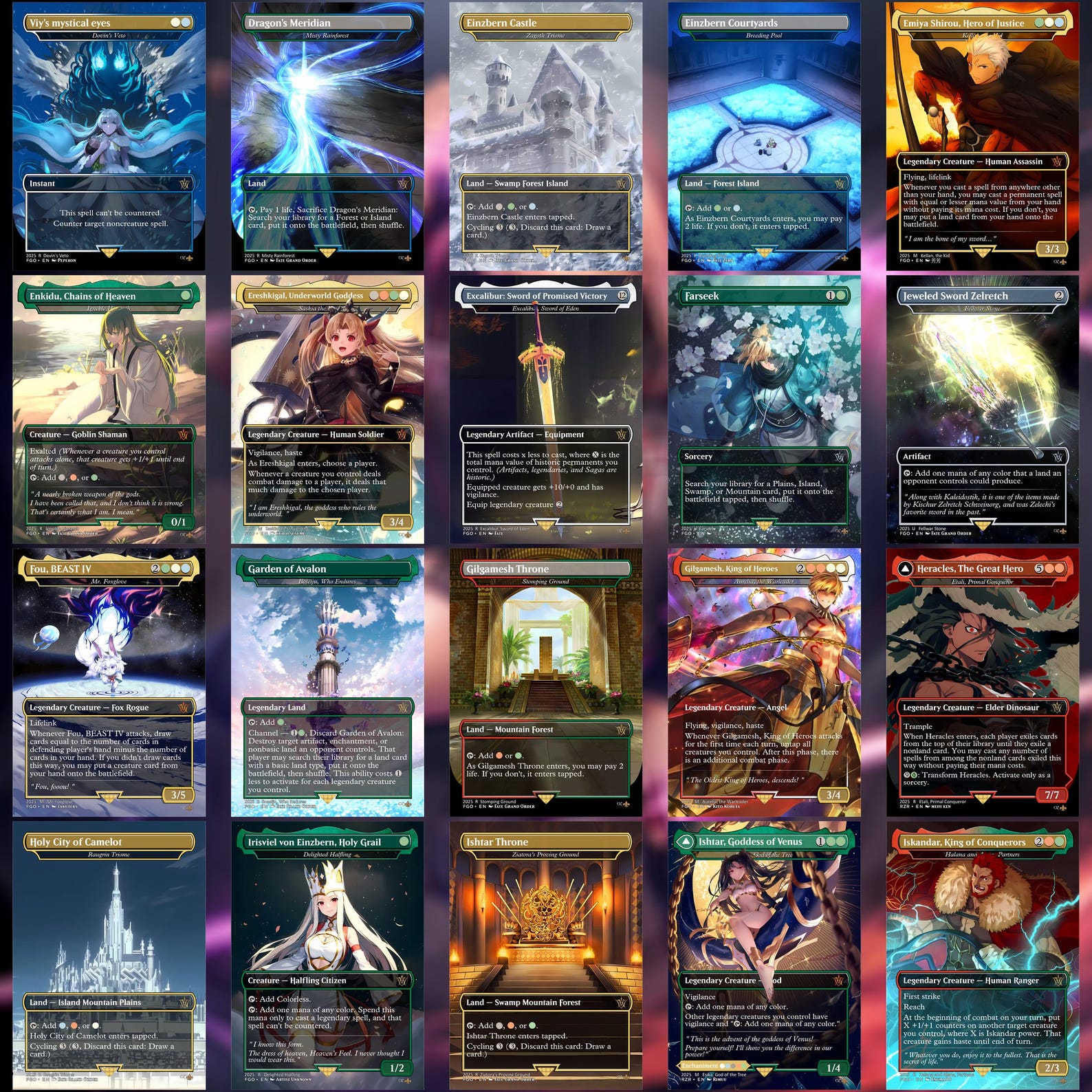 Fate Grand Order Commander Deck | Custom EDH Deck 100 Cards + Tokens ...