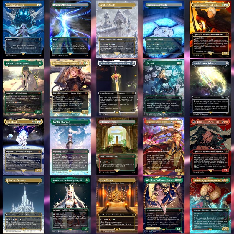 Fate Grand Order Commander Deck | Custom EDH Deck 100 Cards + Tokens ...