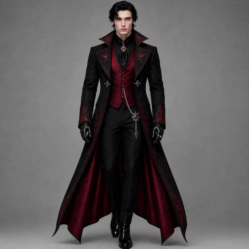 Vampire Robe Men Gothic Dress Men Vampire - Etsy