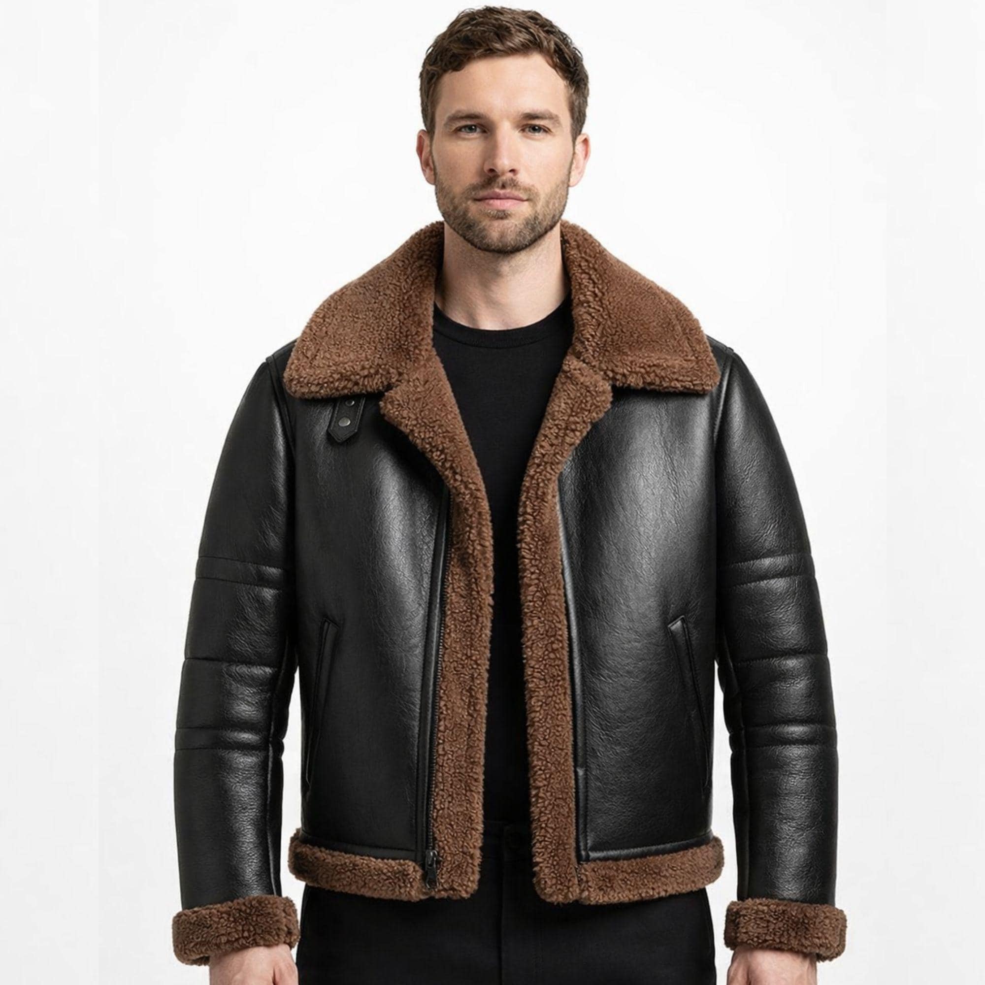 Veste Manteau Fourrure Noire Vintage - Taille 2/3 (38-40), Occasion Très Bon état, Longueur 95cm