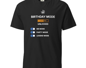 Koszulka z odblokowanym trybem urodzinowym – Ja, impreza, legenda