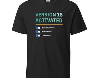 Koszulka na 18. urodziny – Wersja 18, aktywowany tryb imprezowy