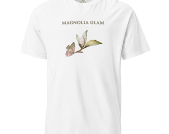 Koszulka z motywem motyli i kwiatów Magnolia Glam – elegancki wiosenny strój w pastelowym kolorze