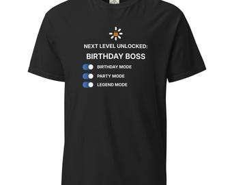 Koszulka z motywem urodzinowego szefa – Next Level Unlocked Party Mode