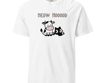 Koszulka Meow Mooood – zabawny żart z kotem i krową, prezent z humorem zwierzęcym