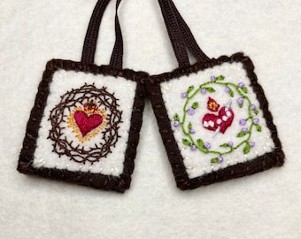 Violets and Thorns Brown Scapular