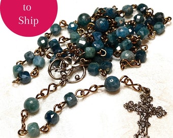 A Dove and an Olive Leaf Gemstone rosary