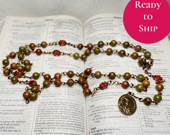 Unakite and Crystal Seven Sorrows Chaplet
