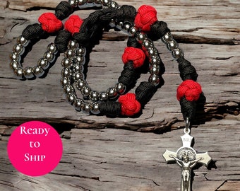 St. Benedict Paracord Rosary with Paracord Hand-Tied Ranger Beads