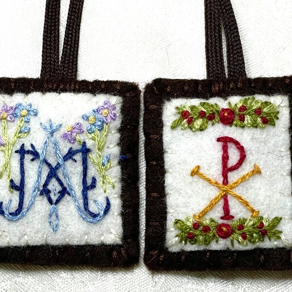 Ave Maria/Chi Rho Brown Scapular