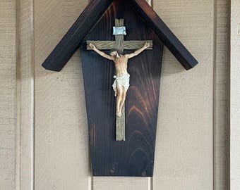 Shou Sugi Ban Large Crucified Lord Wayside Shrine