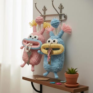 Monster Key Cover Crochet Pattern | Big Mouth Keychain Amigurumi PDF Download