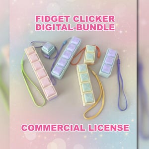 Juego de Fidget Clickers de teclado redondeados (STL, licencia comercial) para interruptores MX y teclas xda/dsa. Paquete de archivos de impresión 3D Clicky.