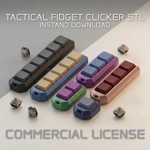 Tactical Clicker Keyboard Fidget STL - 6 Models for MX Switches - Mechanical Switch Fidget 3D Print Files - Commercial License - fits XDA dsa