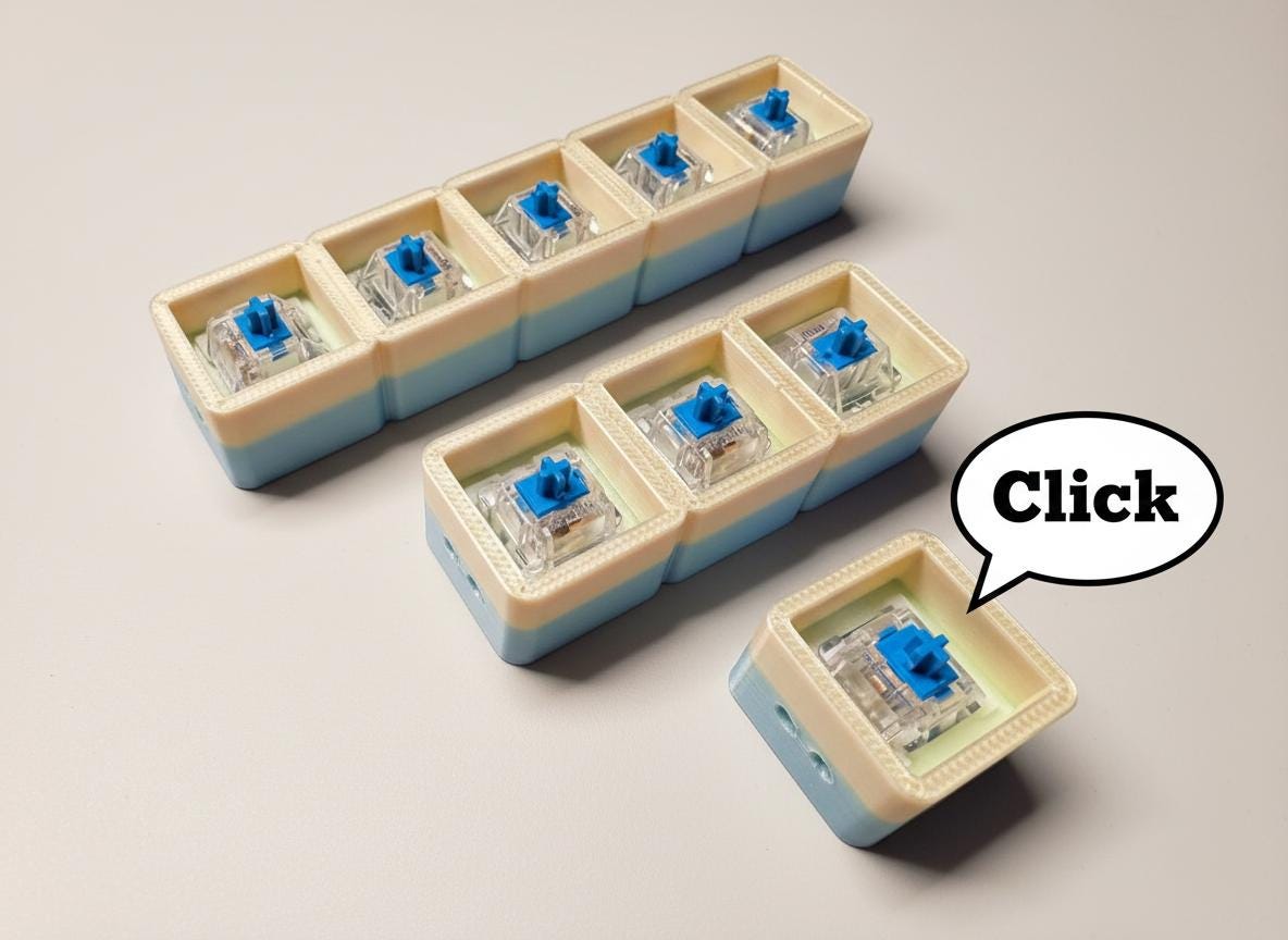 Computer Clicker Different Sizes Set of Rounded Keyboard Fidget Clickers STL (commercial License) - for ...