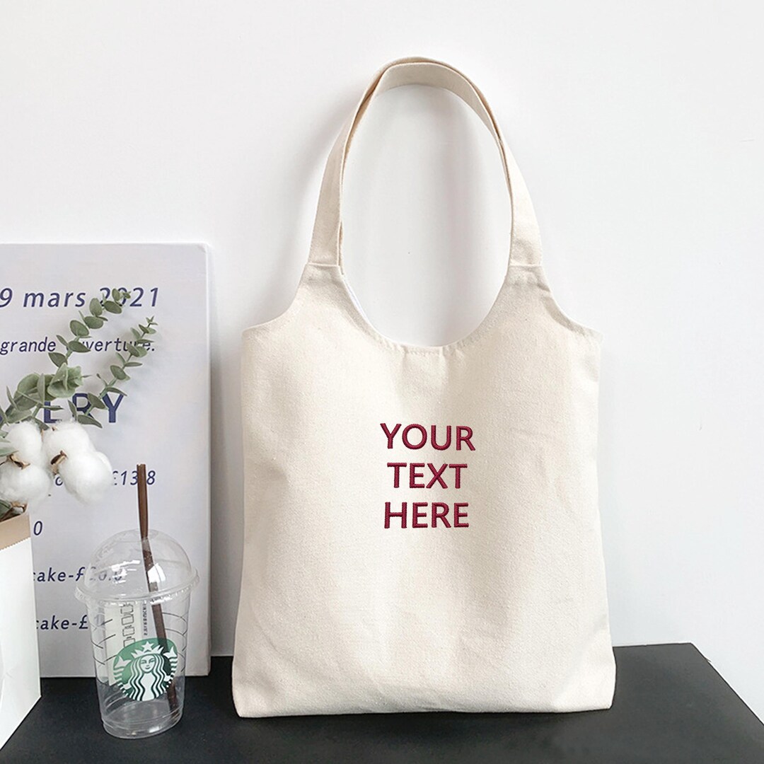 Custom Embroidered Canvas Tote Bag,personalised Logo Tote Bag ...