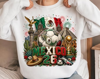 Mexico 2026 Soccer PNG, Fiesta Futbol Shirt Graphic, Mexican Flag Design (Digital Download)