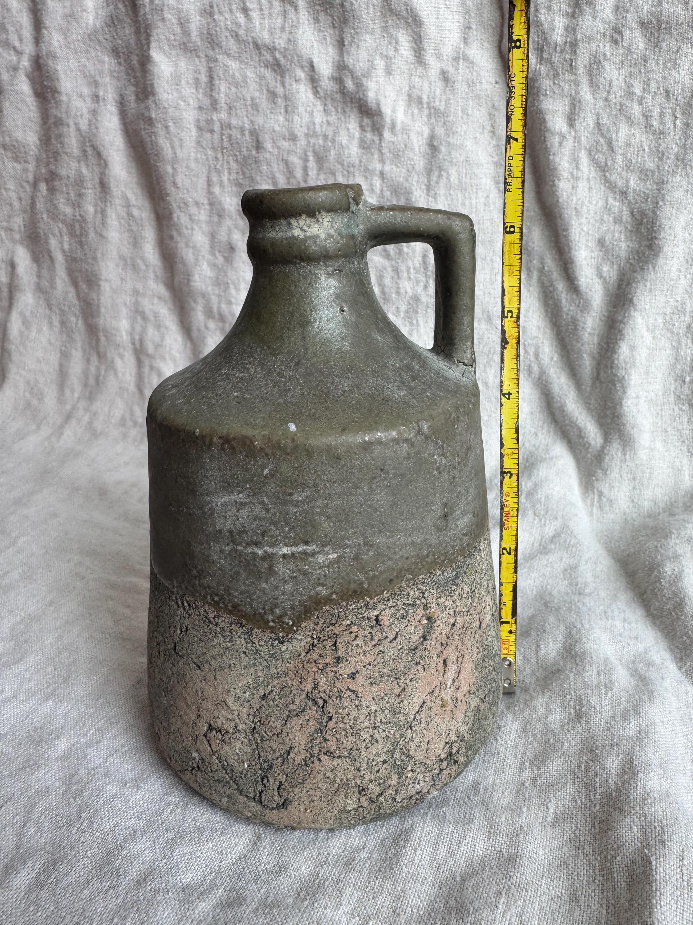 Brutalist Studio Pottery Jug - Stoneware Vase - Mid Century Art Pottery ...