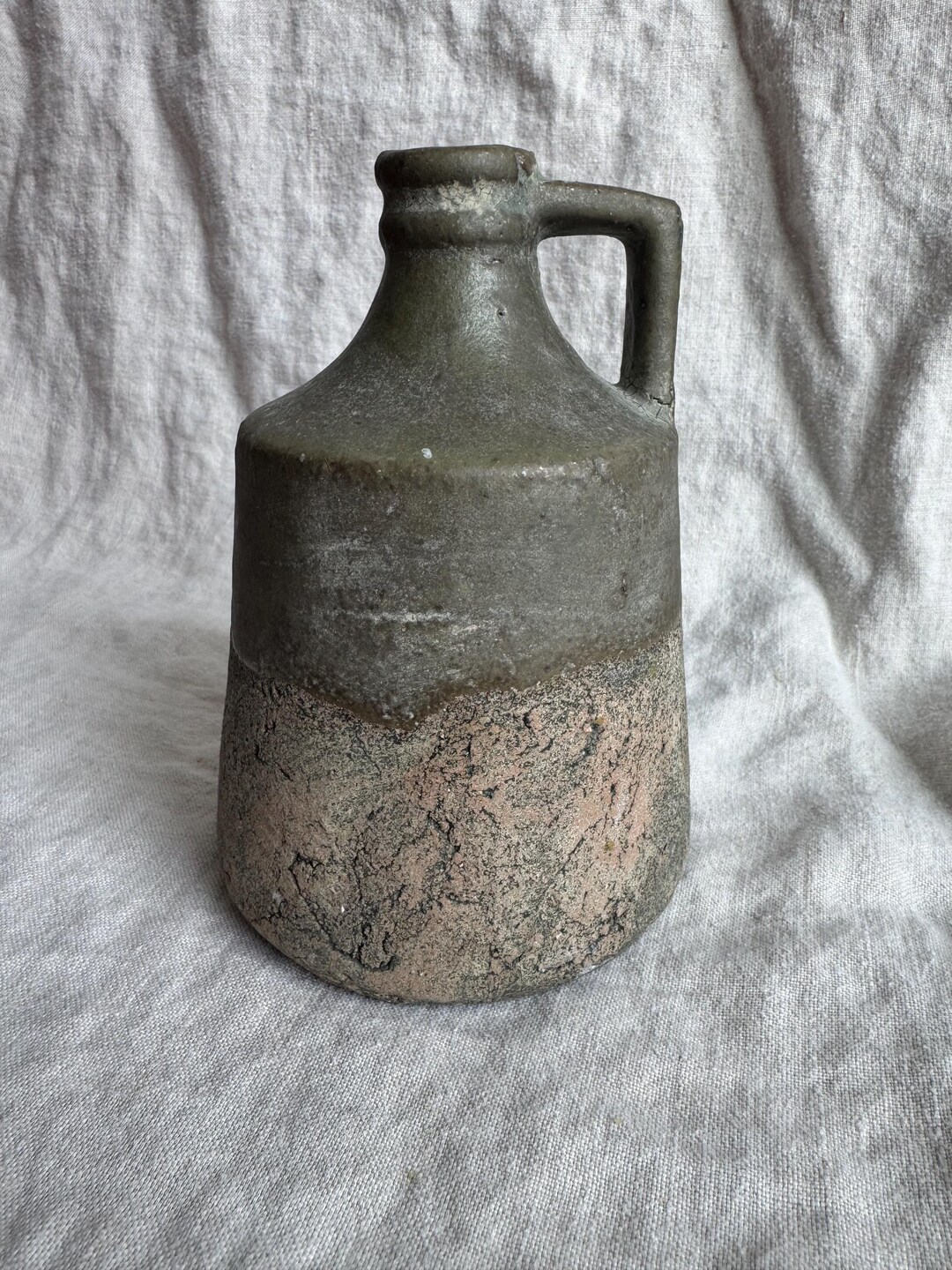Brutalist Studio Pottery Jug - Stoneware Vase - Mid Century Art Pottery ...