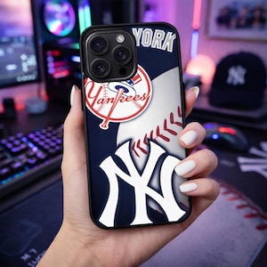 NY Baseball Classic Logo iPhone 17 16 16e 15 14 13 Pro Max Plus Air Mini Samsung S25 S24 S23 Edge Ultra FE Z Fold Flip 7 6 5 A17 A56 Skal